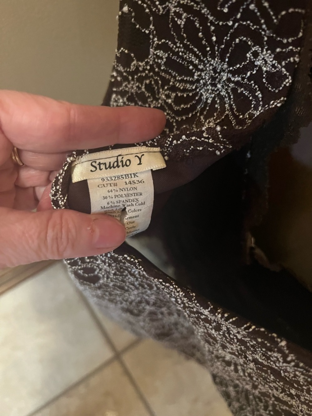 Studio Y Brown Lace-Trim Floral Camisole - Picture 3 of 3